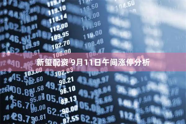 新玺配资 9月11日午间涨停分析